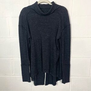 We The Free Top Thermal Top Gray Cowl Neck Hi Lo Relaxed Boho Layers Lagenlook M